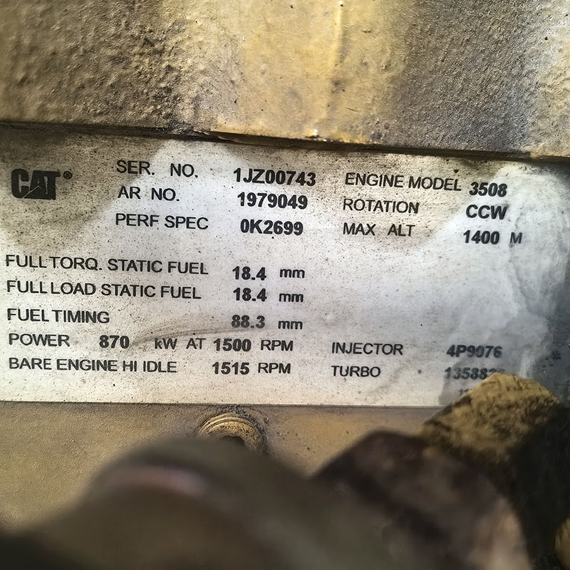 800KW卡特彼勒二手发电机组销售价格-2004年出厂